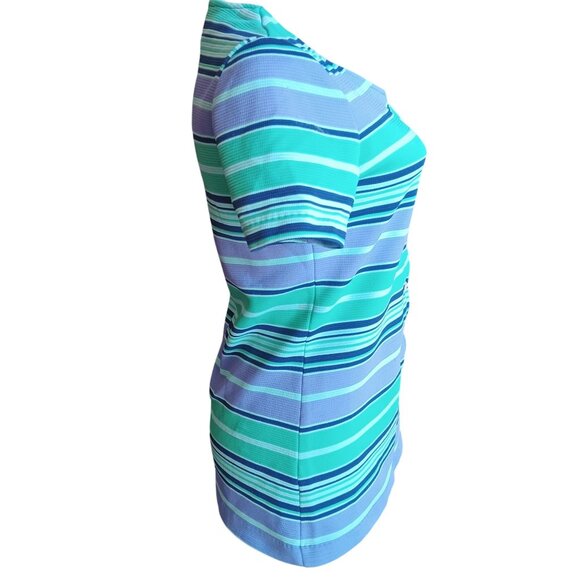 1OF1 Medium Vintage Mom Top 1980's Striped Button-Up Pullover Handmade Stretch - Picture 3 of 6